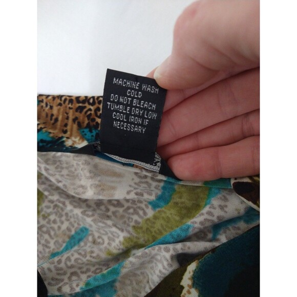 Glamour Womens 3/4 Sleeve Dress Size 12 belt/tie animal leopard cheetah stretch - Picture 9 of 10